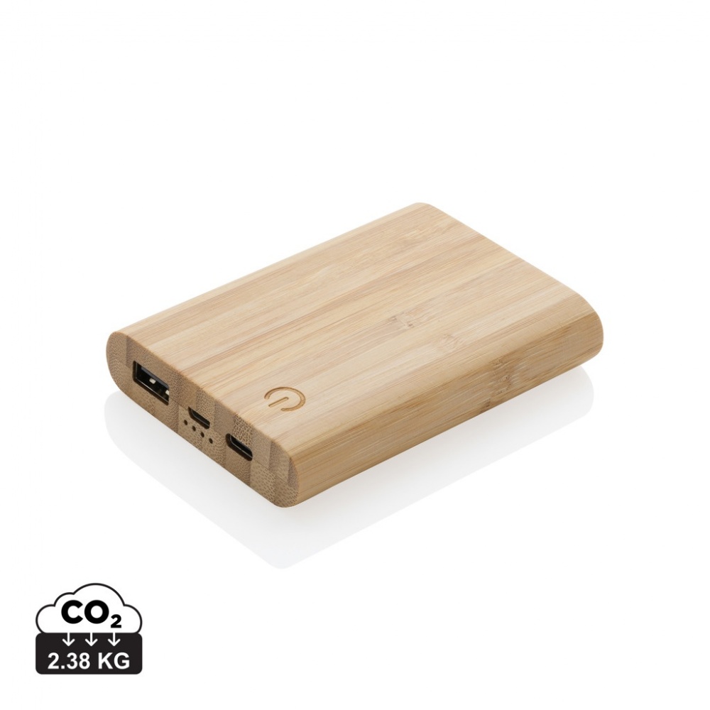 Logo trade advertising products picture of: Bamboo 5.000 mAh powerbank