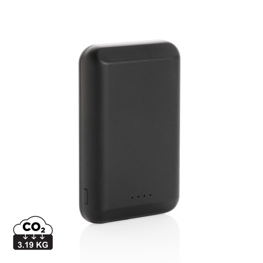 Logo trade promotional gifts picture of: Magnetic 5.000 mAh 5W wireless powerbank