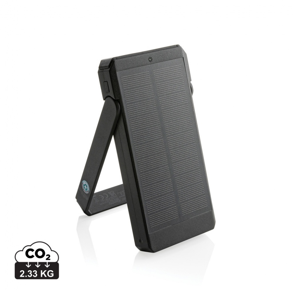 Logotrade promotional merchandise photo of: Skywave RCS recycled plastic solar powerbank 10000 mAh