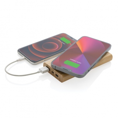 Logotrade promotional merchandise picture of: Bamboo 8.000 mAh 5W wireless powerbank
