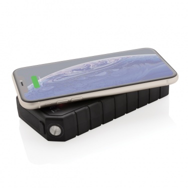 Logotrade corporate gift image of: RCS recycled plastic Solar powerbank with 10W Wireless