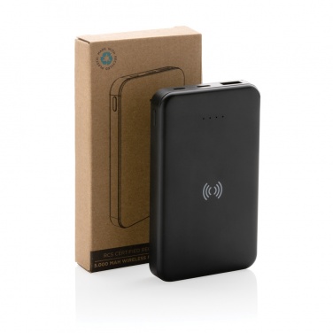 Logo trade business gift photo of: RCS recycled plastic 5.000 mAh 5W wireless powerbank