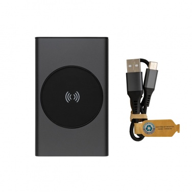 Logotrade promotional product picture of: Terra RCS recycled aluminium 5000 mAh powerbank 5W wireless