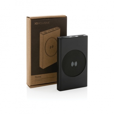 Logo trade corporate gifts image of: Terra RCS recycled aluminium 5000 mAh powerbank 5W wireless