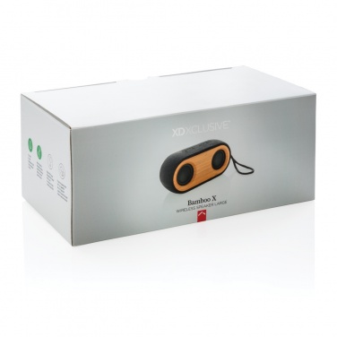 Logotrade promotional gift picture of: Bamboo X double speaker