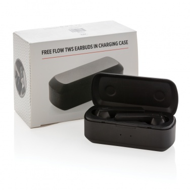 Logo trade promotional products picture of: Free Flow TWS earbuds in charging case