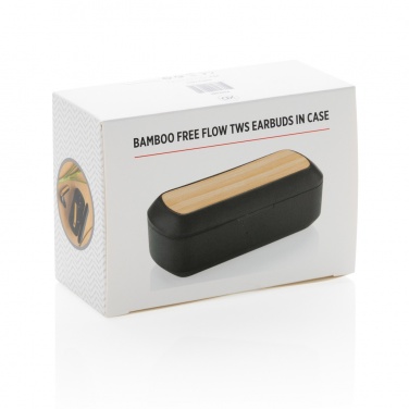 Logo trade promotional giveaway photo of: Bamboo Free Flow TWS earbuds in case