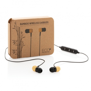 Logotrade corporate gifts photo of: Bamboo wireless earbuds