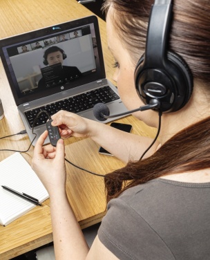 Logotrade corporate gift image of: Over ear wired work headset