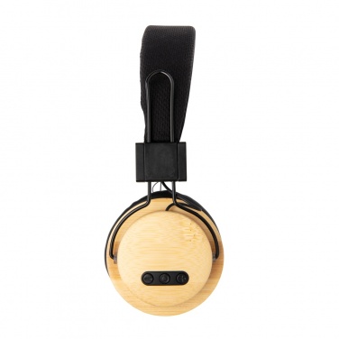 Logo trade advertising products image of: Bamboo wireless headphone