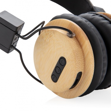 Logotrade promotional product image of: Bamboo wireless headphone