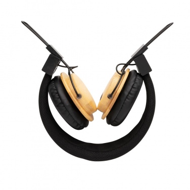 Logo trade promotional gifts image of: Bamboo wireless headphone