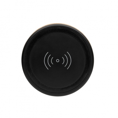 Logo trade promotional merchandise picture of: Bamboo wireless charger speaker