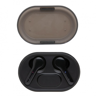 Logotrade promotional item image of: Light up logo TWS earbuds in charging case