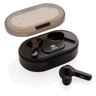 Logo trade corporate gift photo of: Light up logo TWS earbuds in charging case