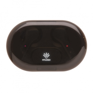Logo trade corporate gift photo of: Light up logo TWS earbuds in charging case