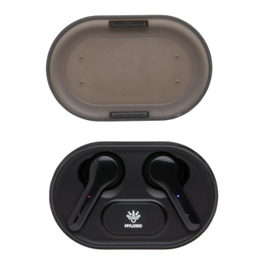 Logo trade promotional items picture of: Light up logo TWS earbuds in charging case