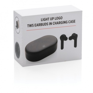 Logotrade promotional products photo of: Light up logo TWS earbuds in charging case