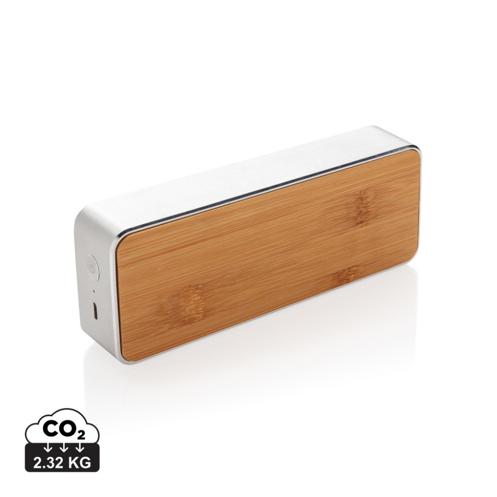 Logo trade promotional item photo of: Nevada Bamboo 3W wireless speaker
