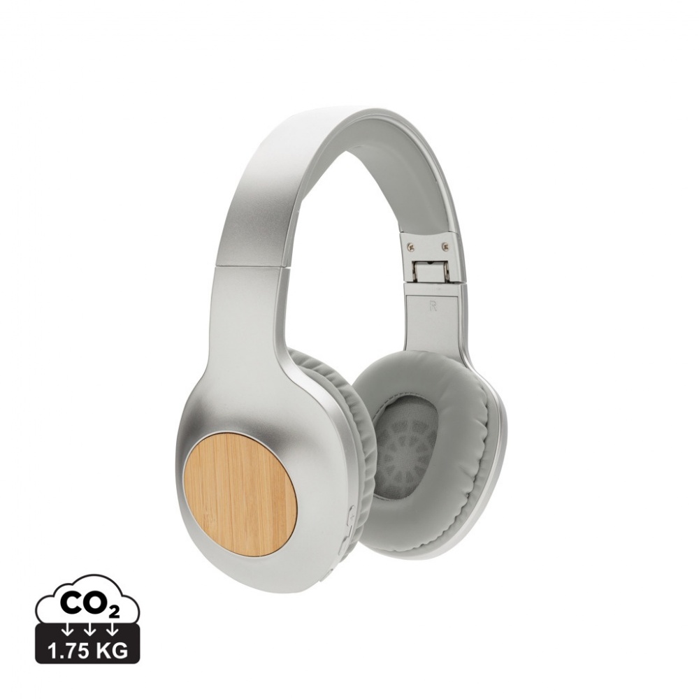 Logo trade promotional merchandise picture of: Dakota Bamboo wireless headphone