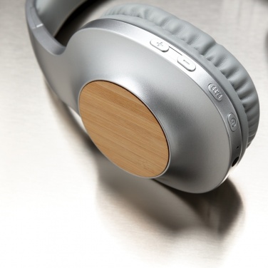 Logo trade promotional item photo of: Dakota Bamboo wireless headphone