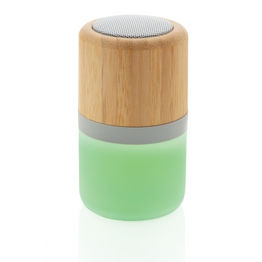 Logo trade promotional merchandise picture of: Bamboo colour changing 3W speaker light
