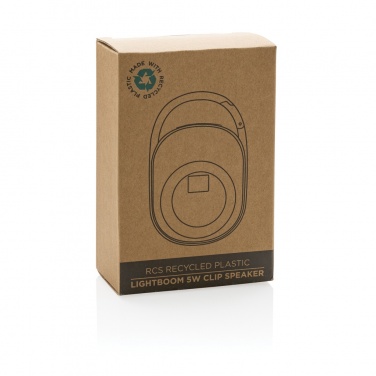 Logotrade promotional item image of: RCS recycled plastic Lightboom 5W Clip speaker