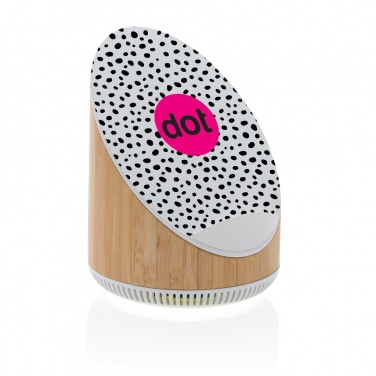 Logotrade promotional gift image of: Ovate bamboo 5W speaker with 15W wireless charger