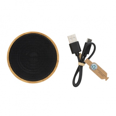 Logo trade promotional product photo of: RCS recycled plastic and bamboo 3W wireless speaker