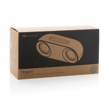 Logotrade promotional item image of: Oregon RCS recycled plastic and cork 10W speaker