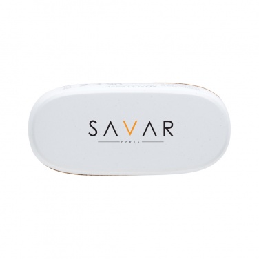 Logo trade promotional products image of: Oregon RCS recycled plastic and cork TWS earbuds