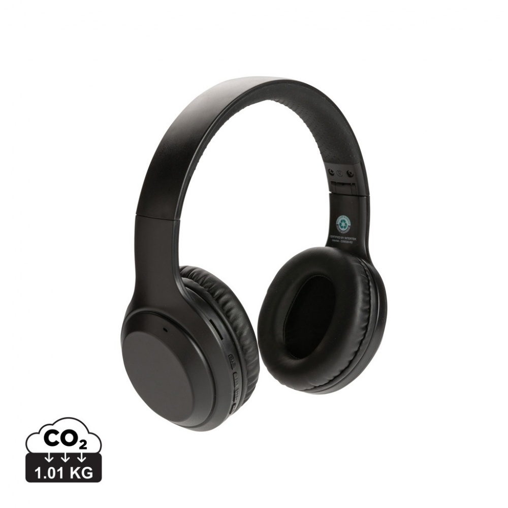 Logotrade promotional giveaway image of: RCS standard recycled plastic headphone