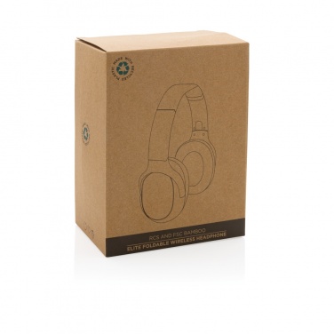 Logo trade corporate gift photo of: RCS and bamboo Elite Foldable wireless headphone