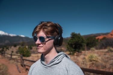 Logotrade promotional products photo of: RCS recycled plastic Elite Foldable wireless headphone