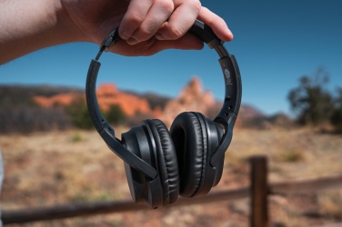 Logo trade promotional products image of: RCS recycled plastic Elite Foldable wireless headphone