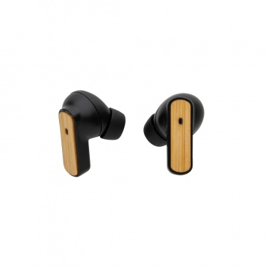 Logotrade business gift image of: RCS recycled plastic & bamboo TWS earbuds