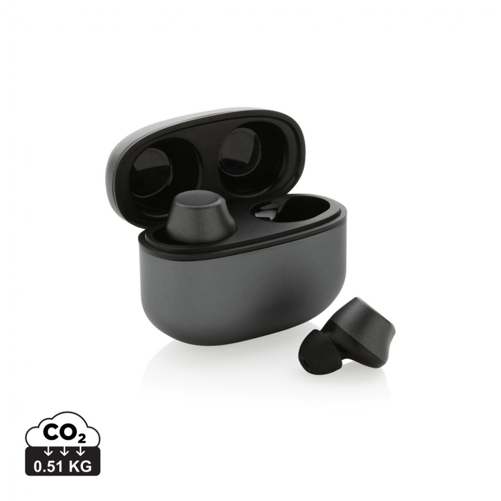 Logo trade promotional merchandise photo of: Terra RCS recycled aluminium wireless earbuds