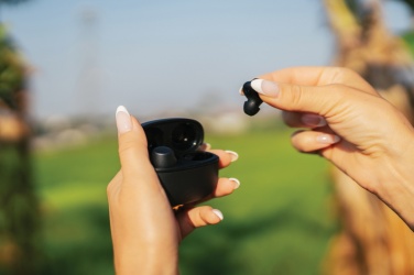 Logotrade promotional items photo of: Terra RCS recycled aluminium wireless earbuds