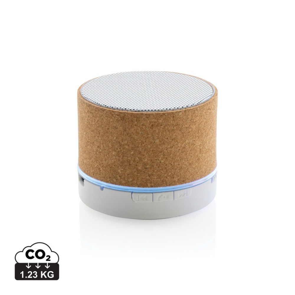 Logo trade promotional merchandise photo of: Cork 3W wireless speaker
