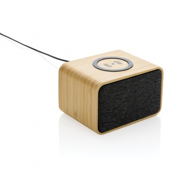 Logotrade promotional gifts photo of: RCS Rplastic 3W speaker with bamboo 5W wireless