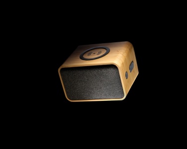 Logo trade corporate gifts picture of: RCS Rplastic 3W speaker with bamboo 5W wireless