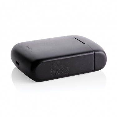 Logotrade promotional items photo of: Skywave RCS recycled plastic solar earbuds