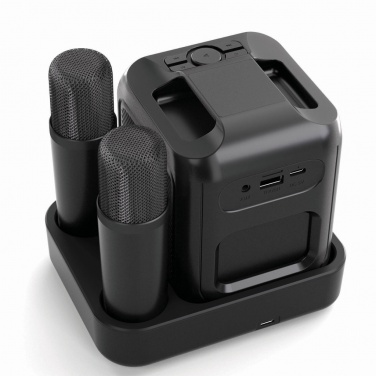 Logo trade corporate gifts image of: Singvibe RCS recycled plastic karaoke set with double mic
