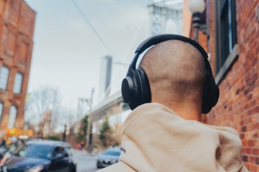 Logo trade promotional giveaway photo of: Irvine RCS recycled and repairable ANC wireless headphone