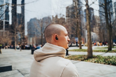 Logotrade promotional item image of: Lakewood RCS recycled and repairable wireless earbuds