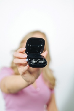 Logo trade promotional item photo of: Lakewood RCS recycled and repairable wireless earbuds