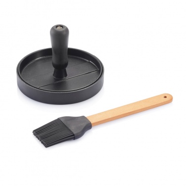 Logo trade business gift photo of: BBQ set with hamburger press and brush