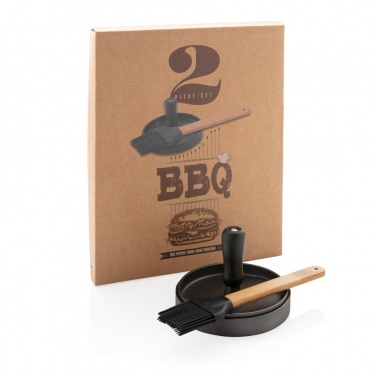 Logotrade promotional merchandise photo of: BBQ set with hamburger press and brush