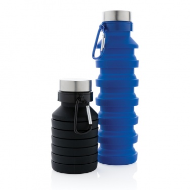 Logo trade promotional items image of: Leakproof collapsible silicone bottle with lid