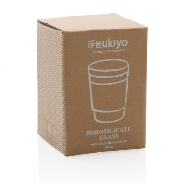 Logo trade promotional merchandise picture of: Ukiyo borosilicate glass with silicone lid and sleeve